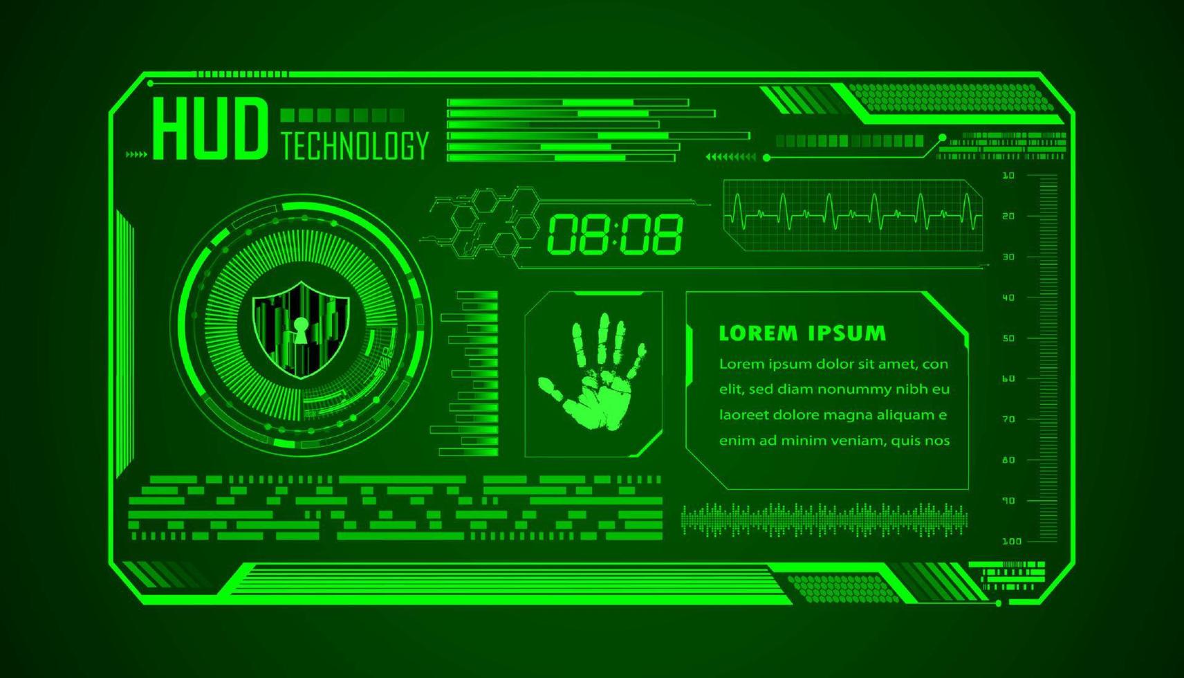 fundo de tecnologia hud moderno vetor