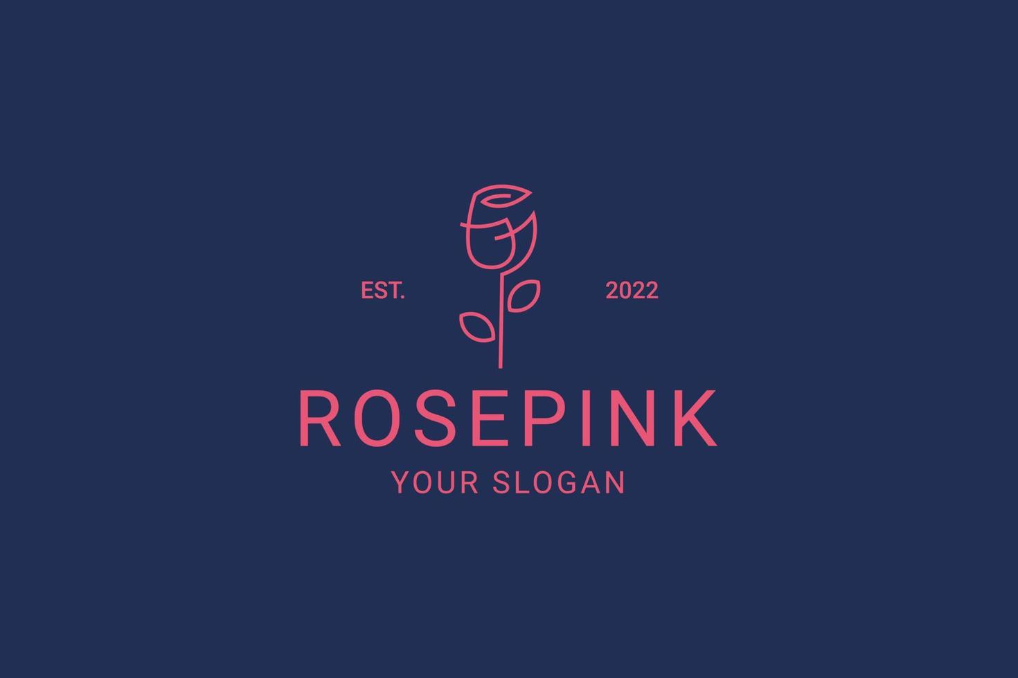 ilustração de ícone de vetor de flor de logotipo rosa