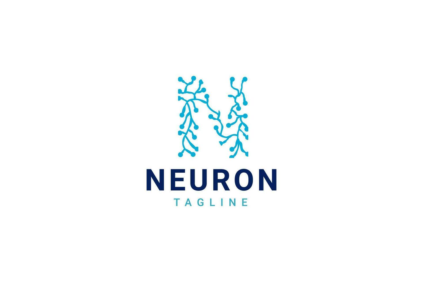 modelo de design de logotipo de célula nervosa de neurônio ou algas marinhas de coral vetor