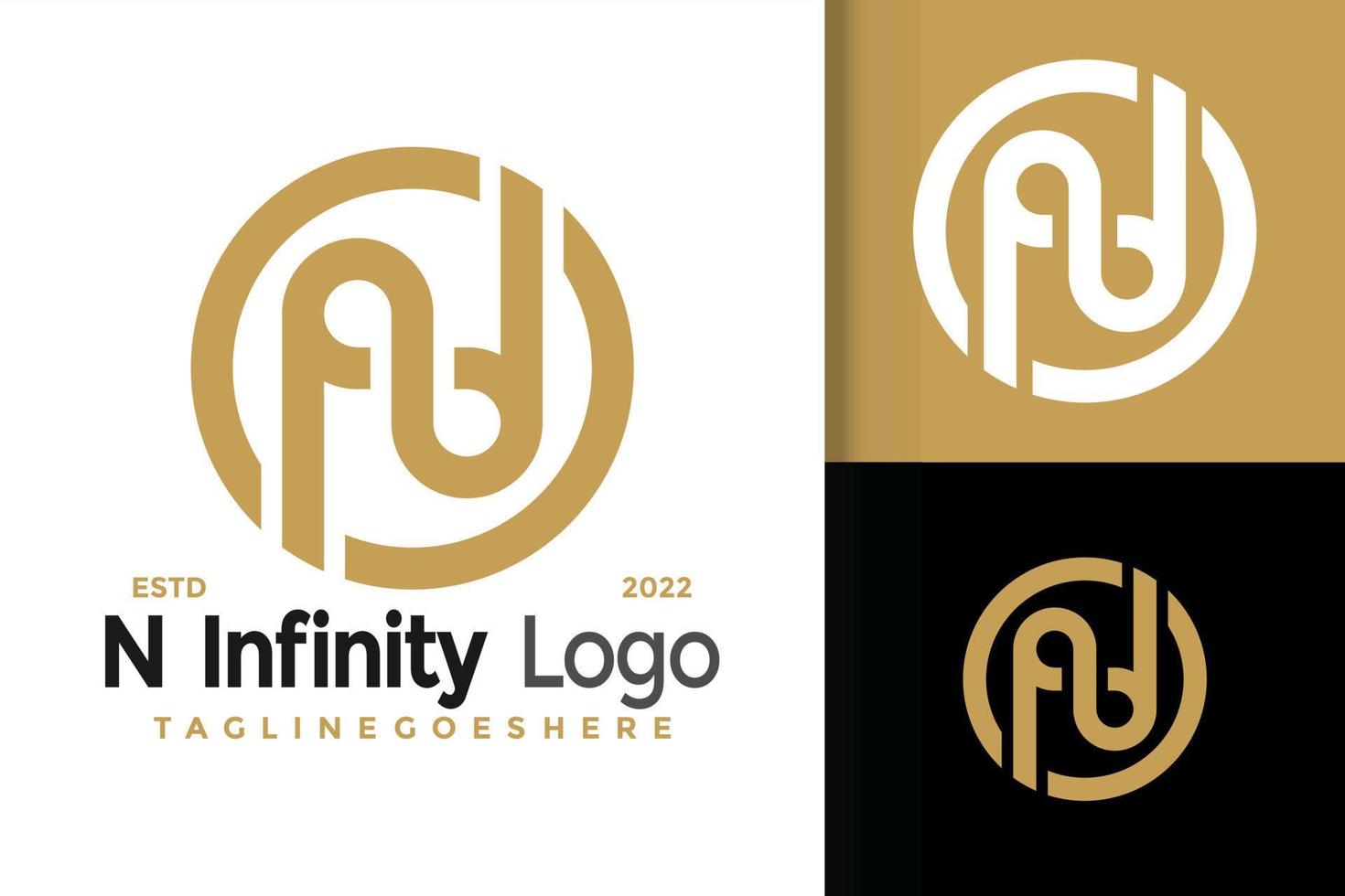 n letter design de logotipo de círculo infinito, vetor de logotipos de identidade de marca, logotipo moderno, modelo de ilustração vetorial de designs de logotipo