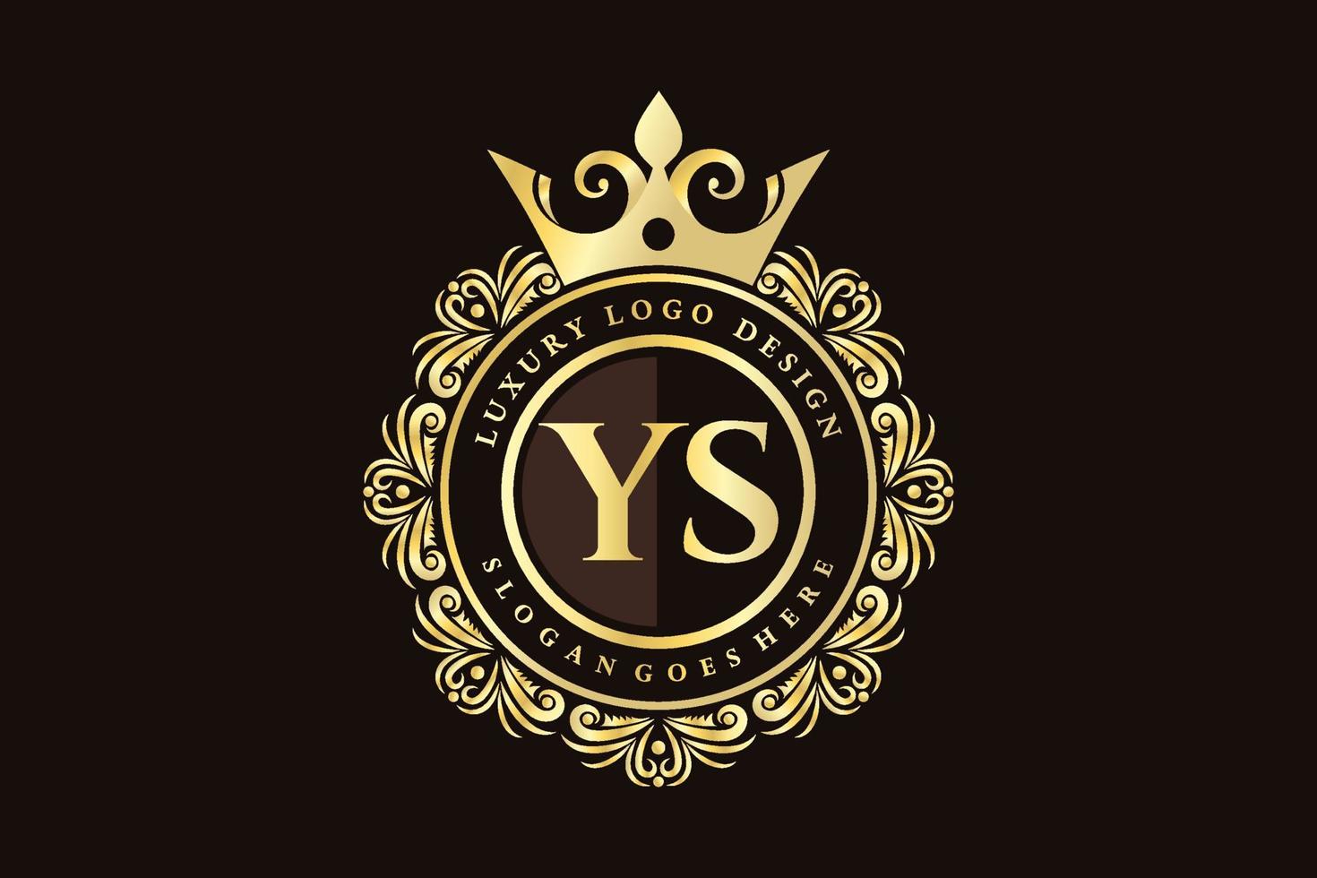 ys letra inicial ouro caligráfico feminino floral mão desenhada monograma heráldico antigo estilo vintage luxo design de logotipo vetor premium