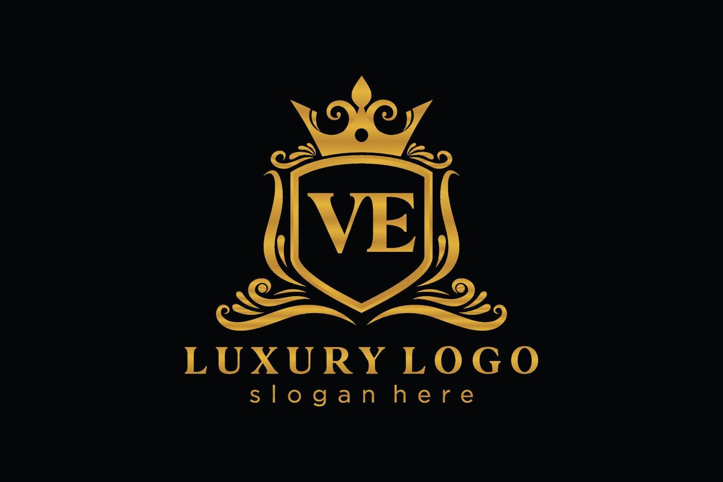 inicial ve carta modelo de logotipo de luxo real em arte vetorial para restaurante, realeza, boutique, café, hotel, heráldica, joias, moda e outras ilustrações vetoriais. vetor