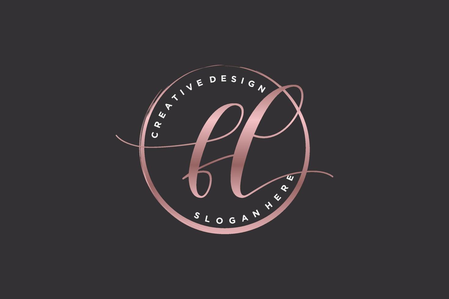 logotipo de caligrafia fl inicial com assinatura de vetor de modelo de círculo, casamento, moda, floral e botânico com modelo criativo.