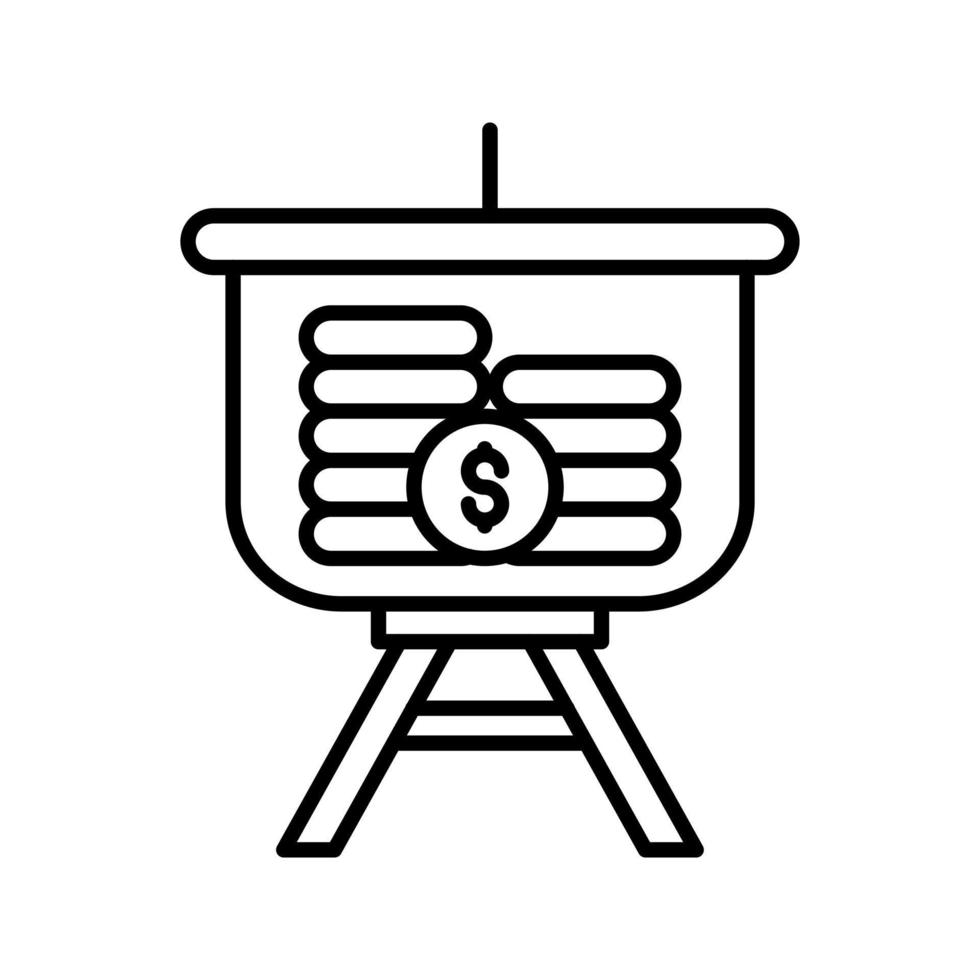 ícone de vetor de apresentação de dólar