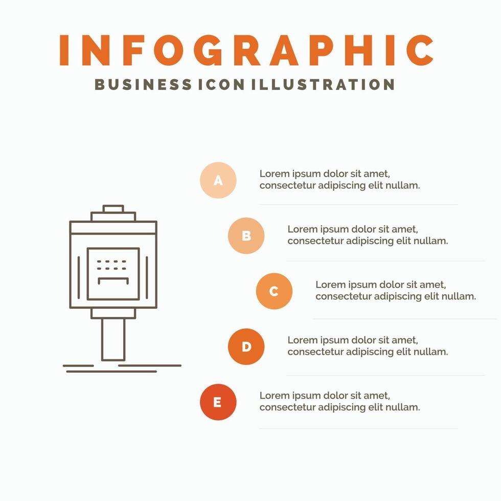 manobrista. estacionamento. serviço. hotel. modelo de infográficos vale para site e apresentação. ícone de linha cinza com ilustração vetorial de estilo infográfico laranja vetor