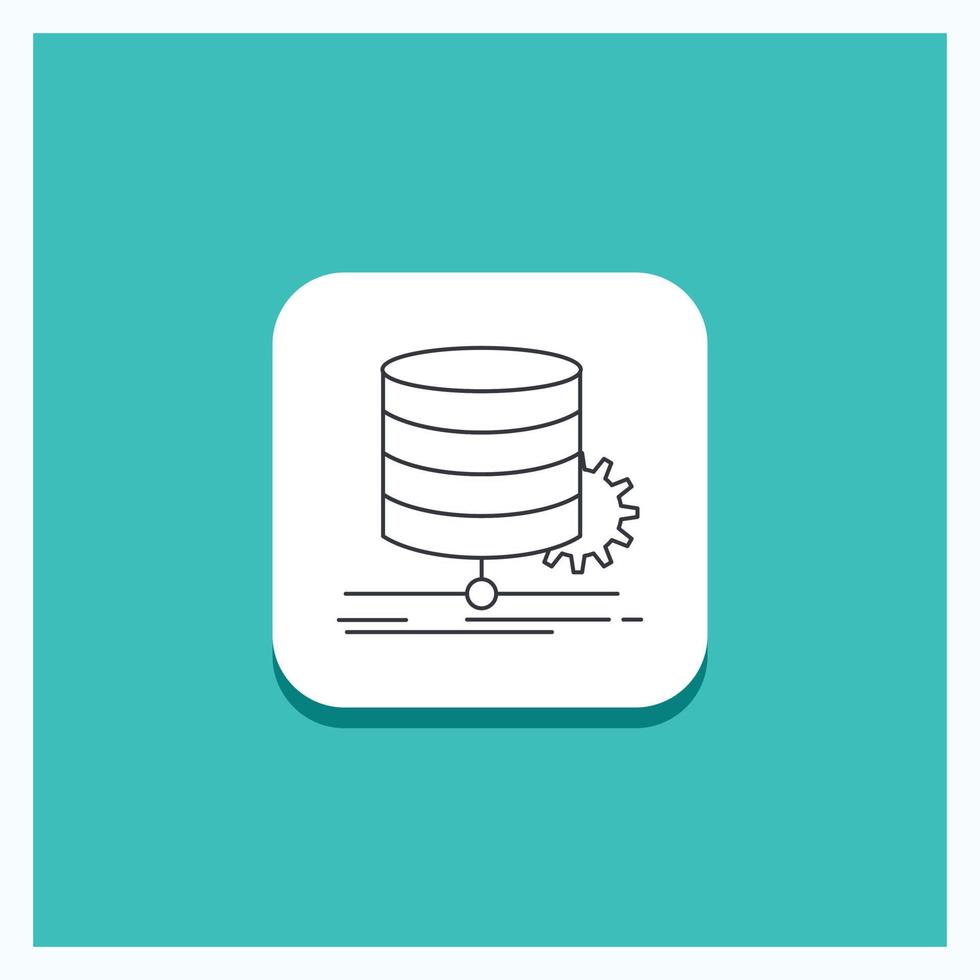 botão redondo para algoritmo. gráfico. dados. diagrama. fundo turquesa de ícone de linha de fluxo vetor