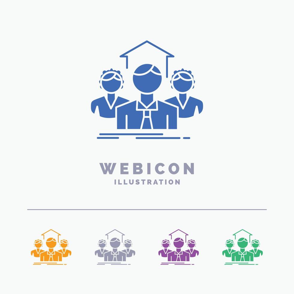 equipe. o negócio. trabalho em equipe. grupo. reunião modelo de ícone de web glifo de 5 cores isolado no branco. ilustração vetorial vetor