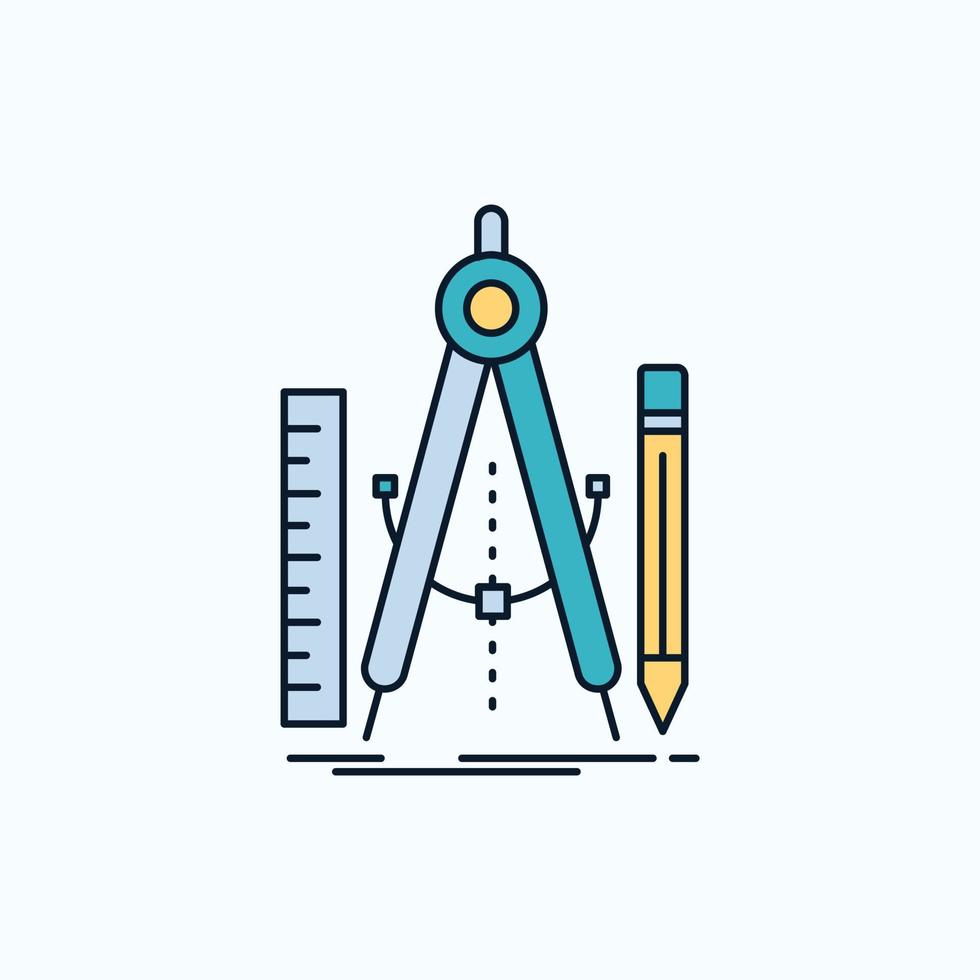 construir. Projeto. geometria. matemática. ícone de ferramenta plana. sinal verde e amarelo e símbolos para site e aplicativo móvel. ilustração vetorial vetor