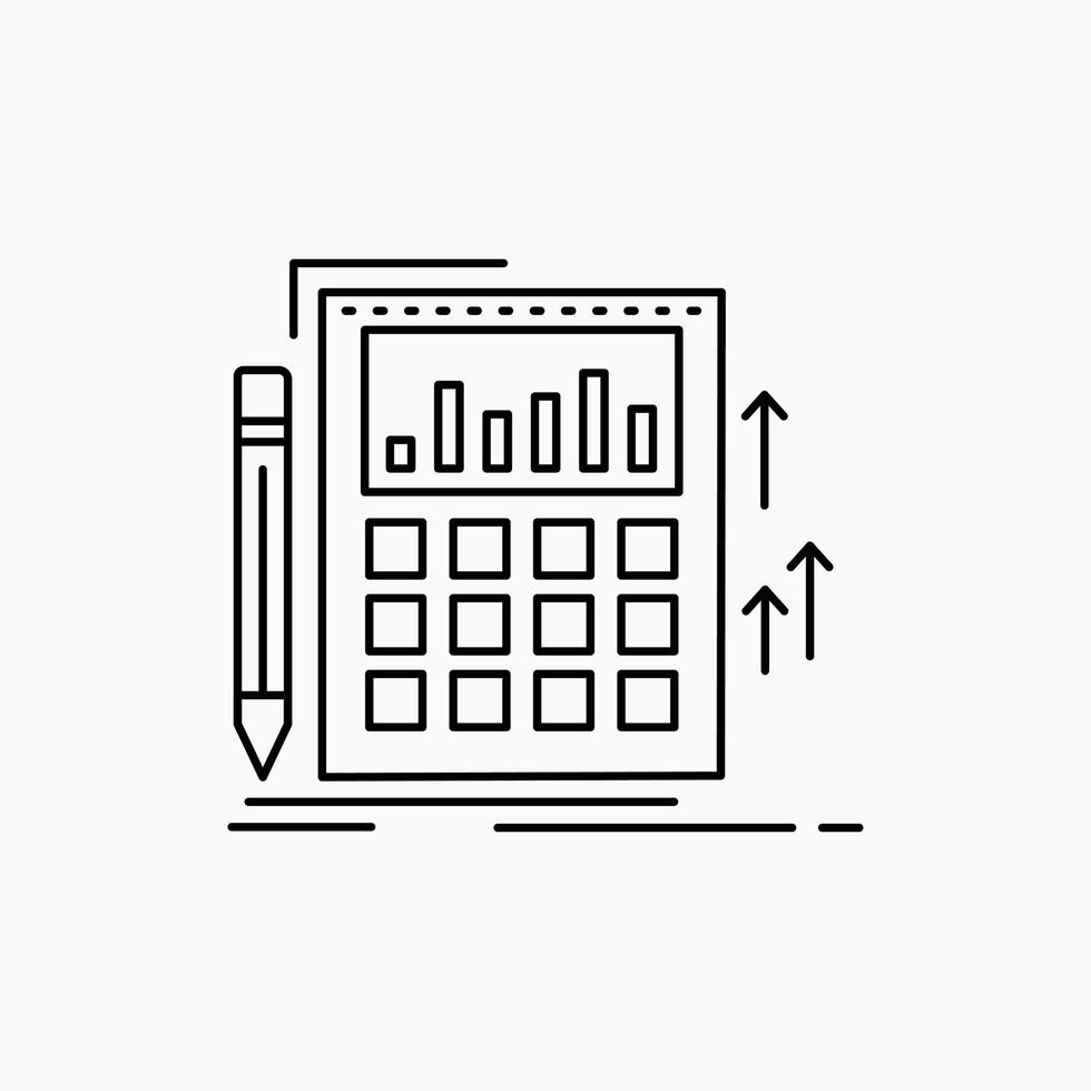 contabilidade. auditoria. bancário. Cálculo. ícone de linha de calculadora. ilustração vetorial isolada vetor