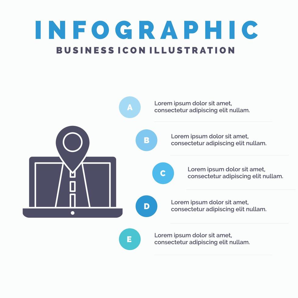 navegação. mapa. sistema. GPS. modelo de infográficos de rota para site e apresentação. ícone de glifo cinza com ilustração em vetor estilo infográfico azul.