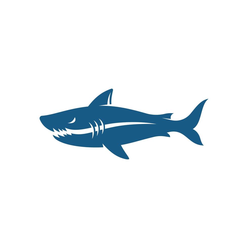 desenho de ícone de ilustração de tubarão modelo vetor