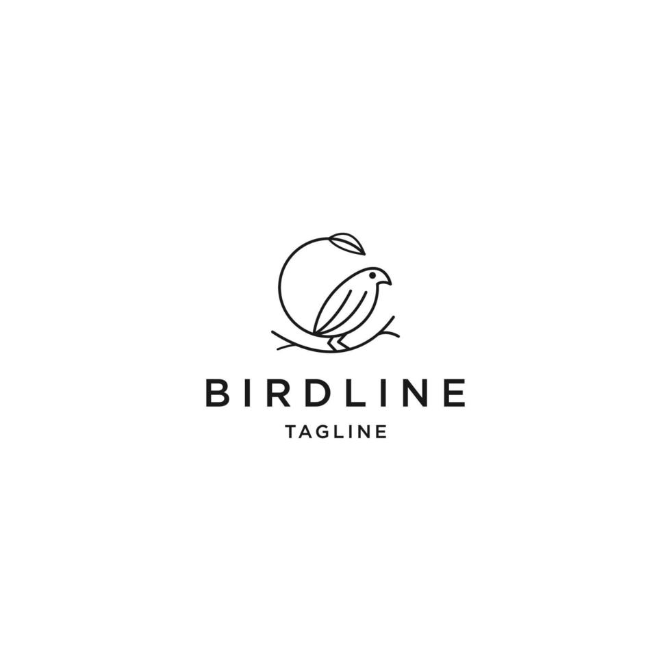 modelo de design de ícone de logotipo de linha de pássaro vetor