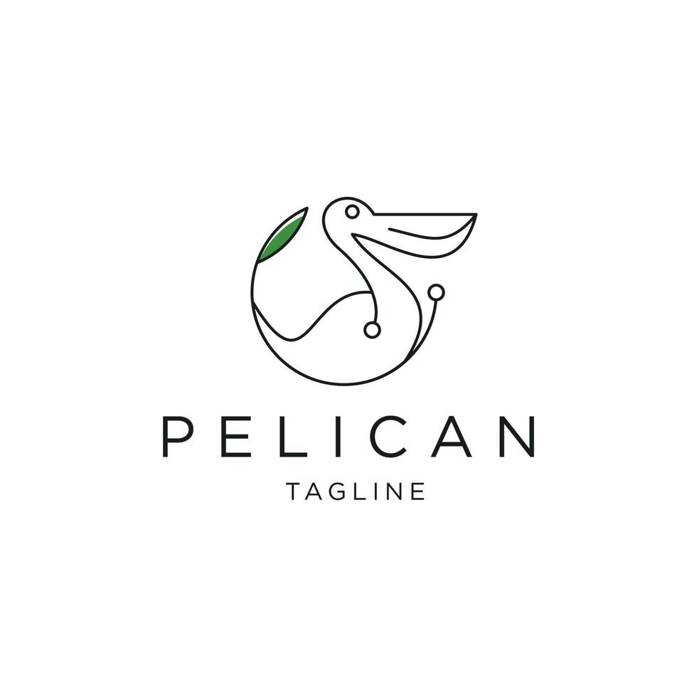 modelo de design de ícone de logotipo de pássaro pelicano vetor