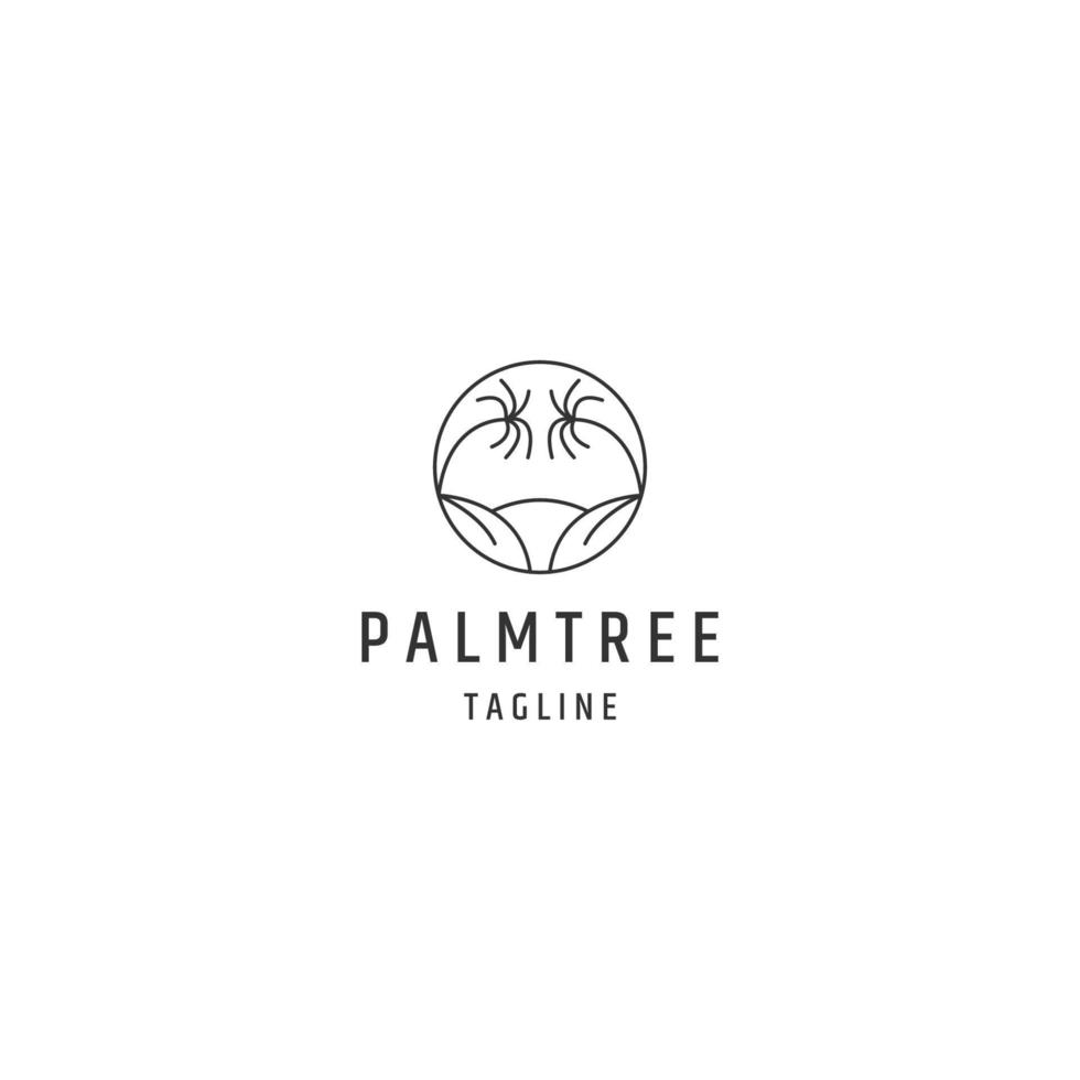 modelo de design de ícone de logotipo de linha de palmeira vetor