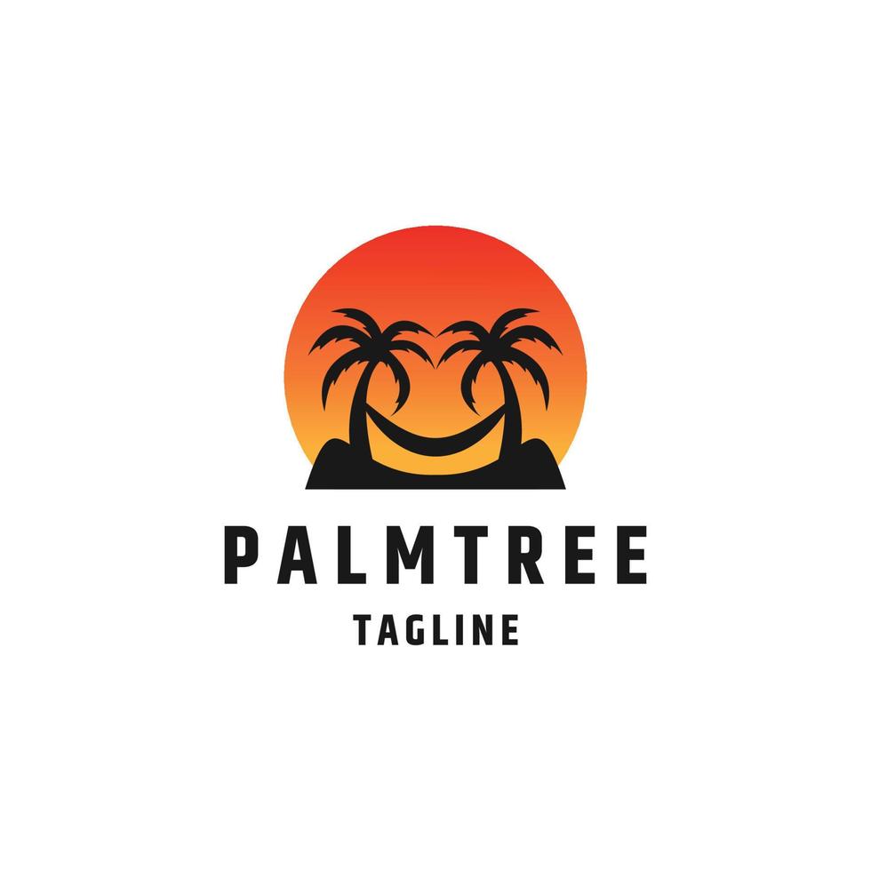 modelo de design de ícone de logotipo de palmeira vetor