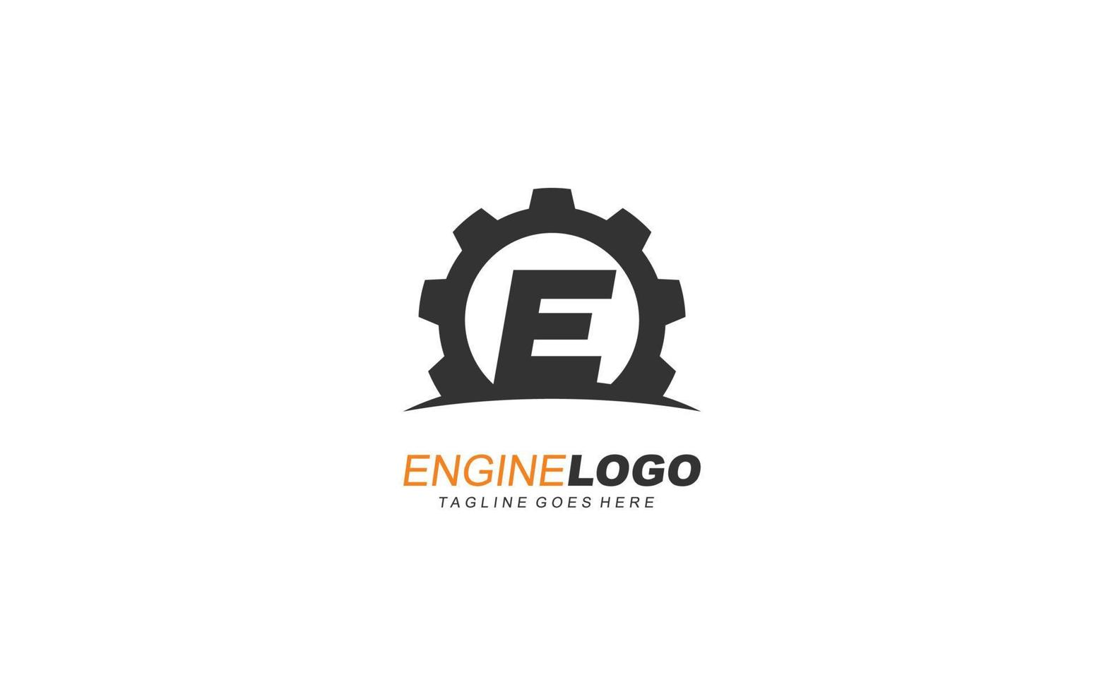 e engrenagem do logotipo para a identidade. ilustração em vetor modelo industrial para sua marca.