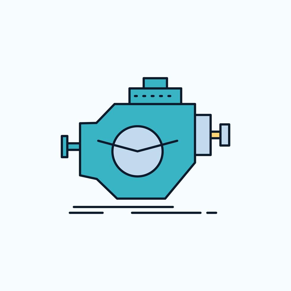 motor. indústria. máquina. motor. ícone plano de desempenho. sinal verde e amarelo e símbolos para site e aplicativo móvel. ilustração vetorial vetor