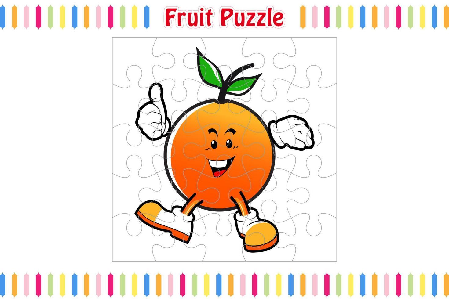 Modelo de jogo de quebra-cabeça de fotos de frutas