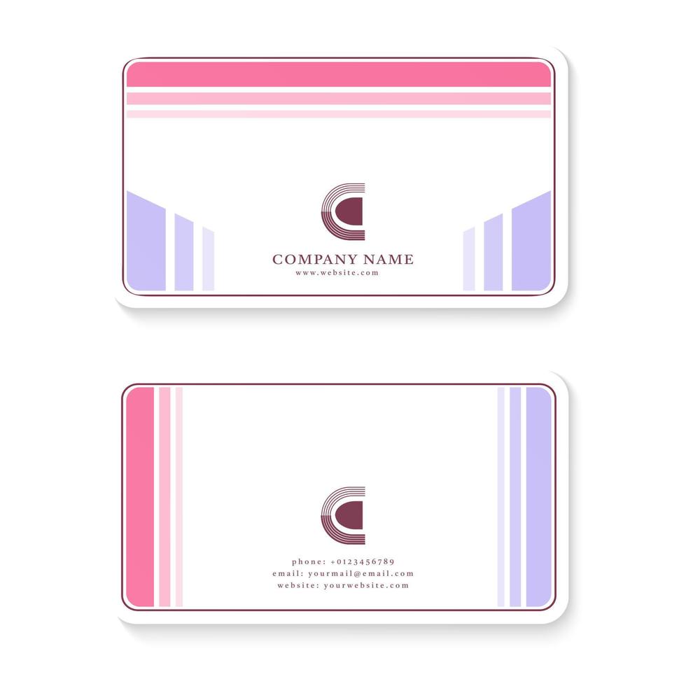 modelos de cartão de visita modernos em azul suave e rosa vetor