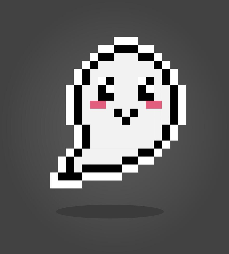 Fantasma de pixel de 8 bits. bonito fantasma voador em ilustração vetorial. vetor