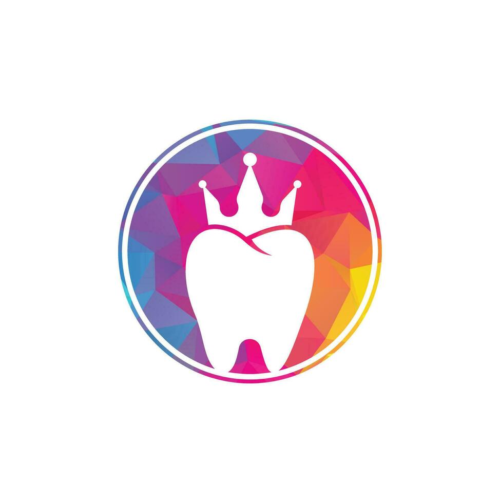 rei dental logotipo projeta vetor de conceito. símbolo do logotipo de saúde dental.