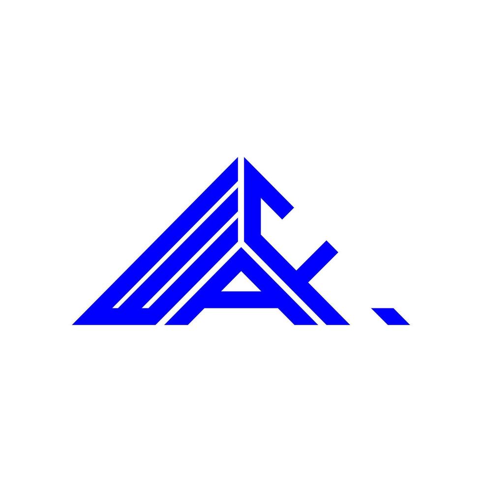 design criativo do logotipo da carta waf com gráfico vetorial, logotipo waf simples e moderno em forma de triângulo. vetor