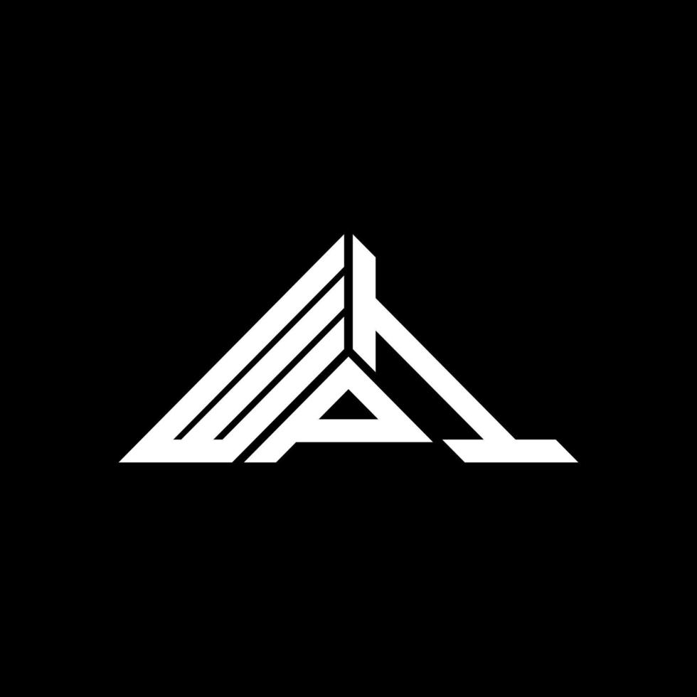 design criativo do logotipo da carta wpi com gráfico vetorial, logotipo simples e moderno wpi em forma de triângulo. vetor