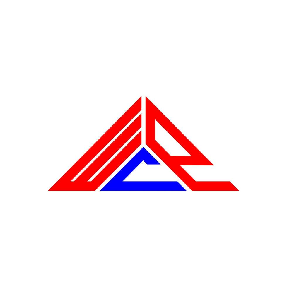 design criativo do logotipo da carta wcp com gráfico vetorial, logotipo simples e moderno wcp em forma de triângulo. vetor
