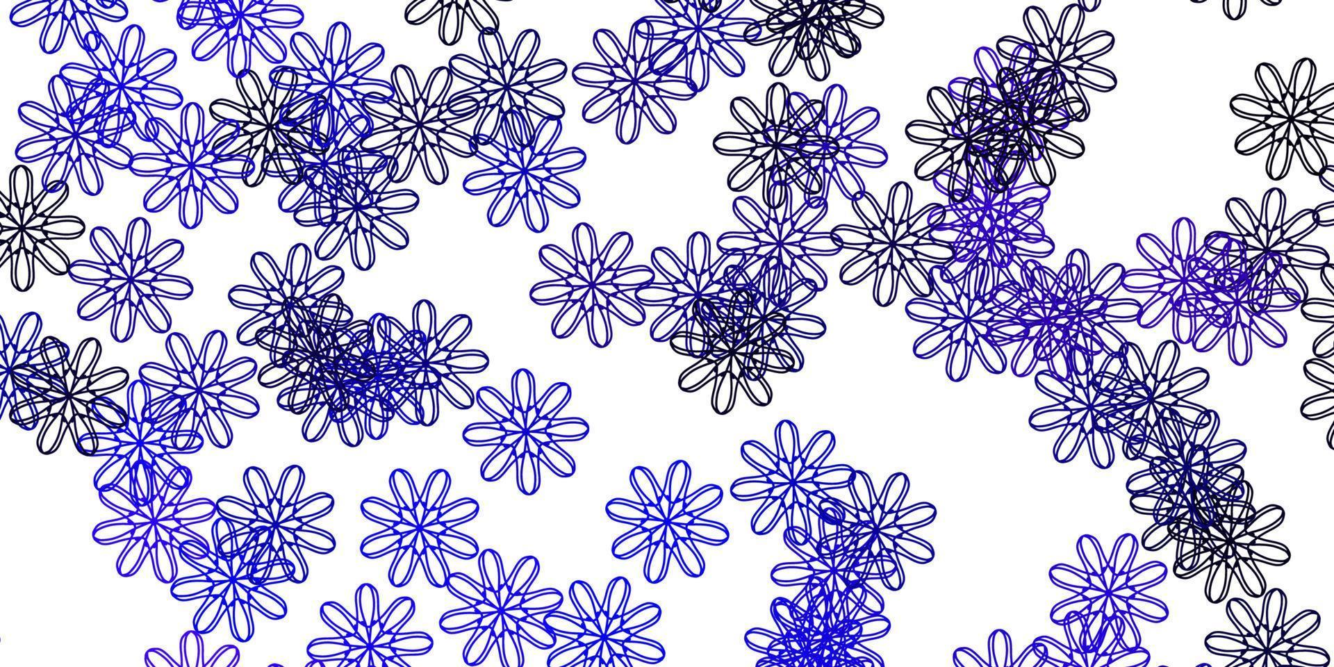 fundo do doodle do vetor roxo claro com flores.