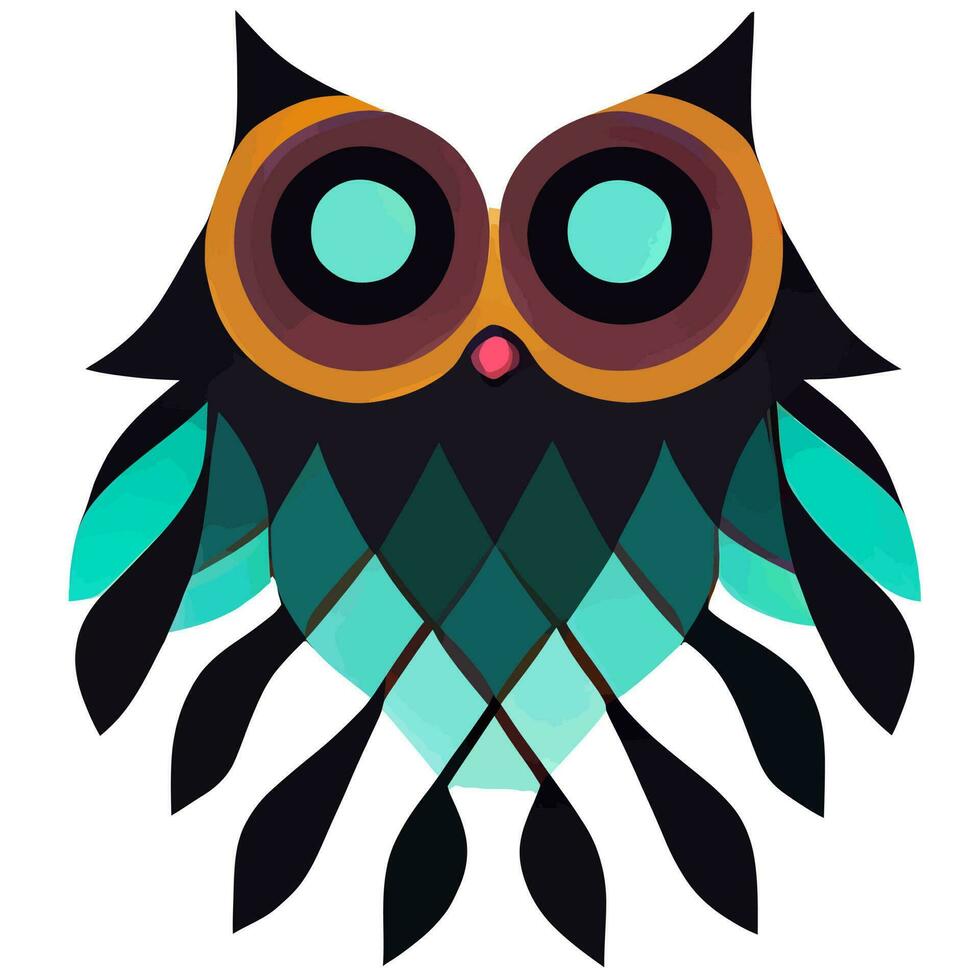gráfico de ilustração vetorial de coruja fofa na mão desenhar estilo tribal isolado em branco perfeito para camiseta, pôster ou editar e personalizar seu design, cartão vetor