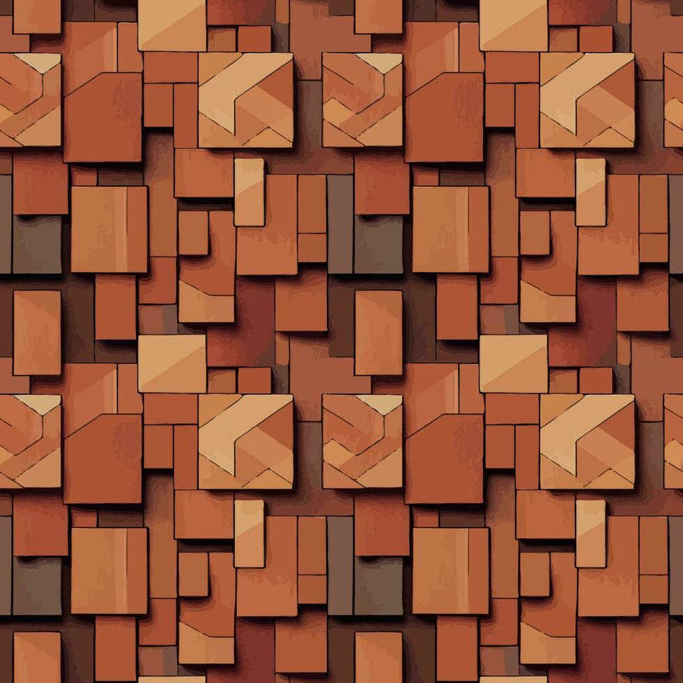 gráfico vetorial de azulejo sem costura de bloco de madeira quadrado abstrato aleatório perfeito para fundo vetor