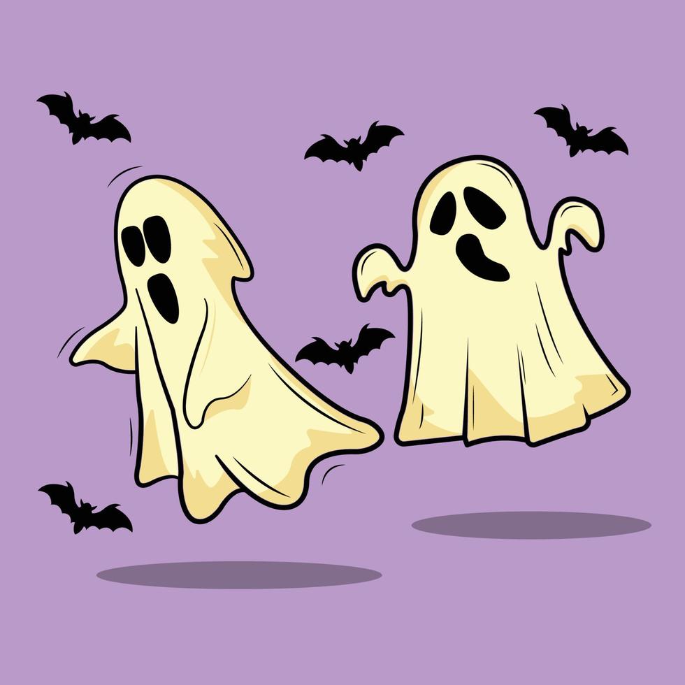 a ilustração do fantasma no halloween vetor