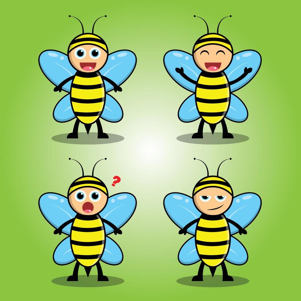 a ilustração de emoji de abelha vetor