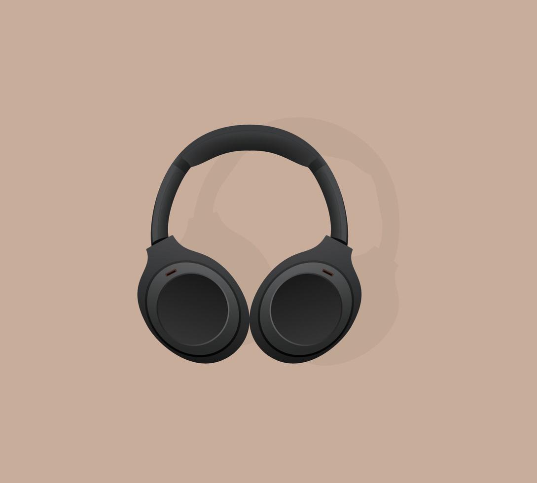 fones de ouvido para jogadores, ilustração vetorial de conceito de música. esportes fones de ouvido design de ícone de estilo dos desenhos animados. vetor