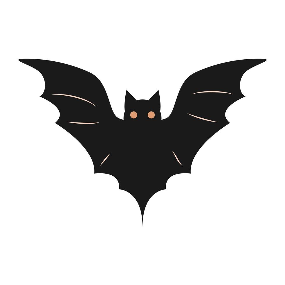 silhueta de morcego preto sobre um fundo branco. ilustração vetorial vetor