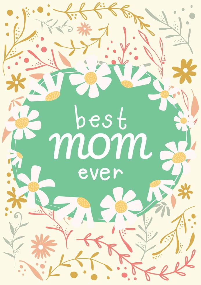 design de cartão de dia das mães colorido bonito vetor bonito