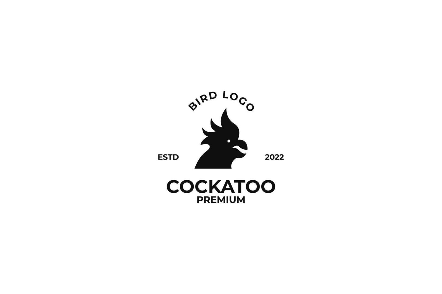 ilustração de modelo de design de logotipo de cabeça de cacatua plana vetor