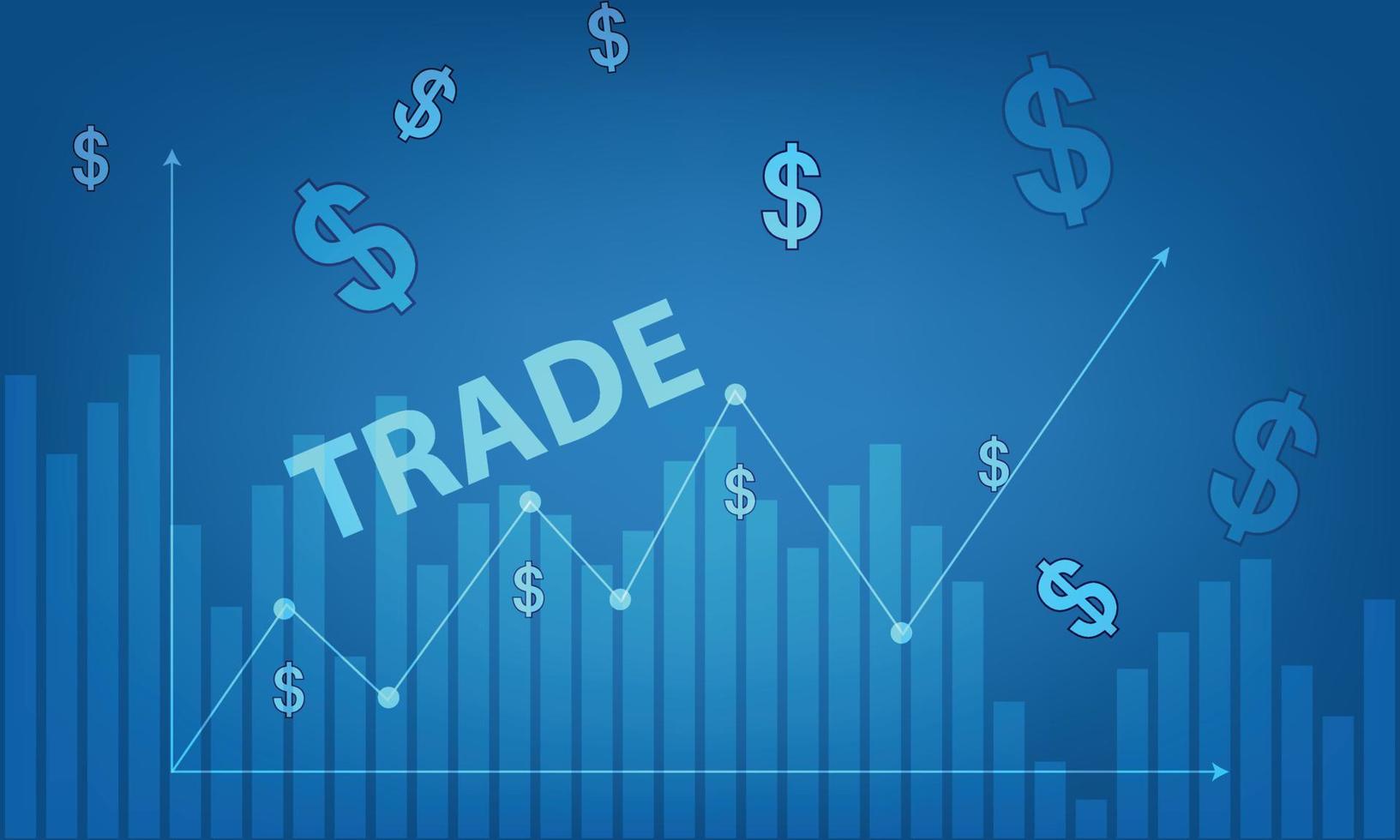 gráfico de castiçal em ilustração vetorial de mercado financeiro sobre fundo azul. conceito de design gráfico de negociação forex vetor