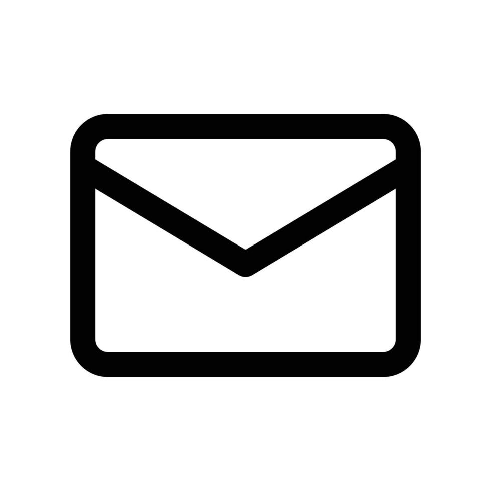 ícone de envelope de e-mail para representar mensagem ou e-mail no estilo de contorno preto vetor