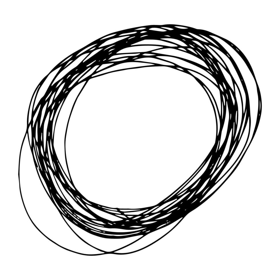 esboce a forma de elipse desenhada à mão. desenho de rabisco de lápis abstrato. ilustração vetorial. vetor
