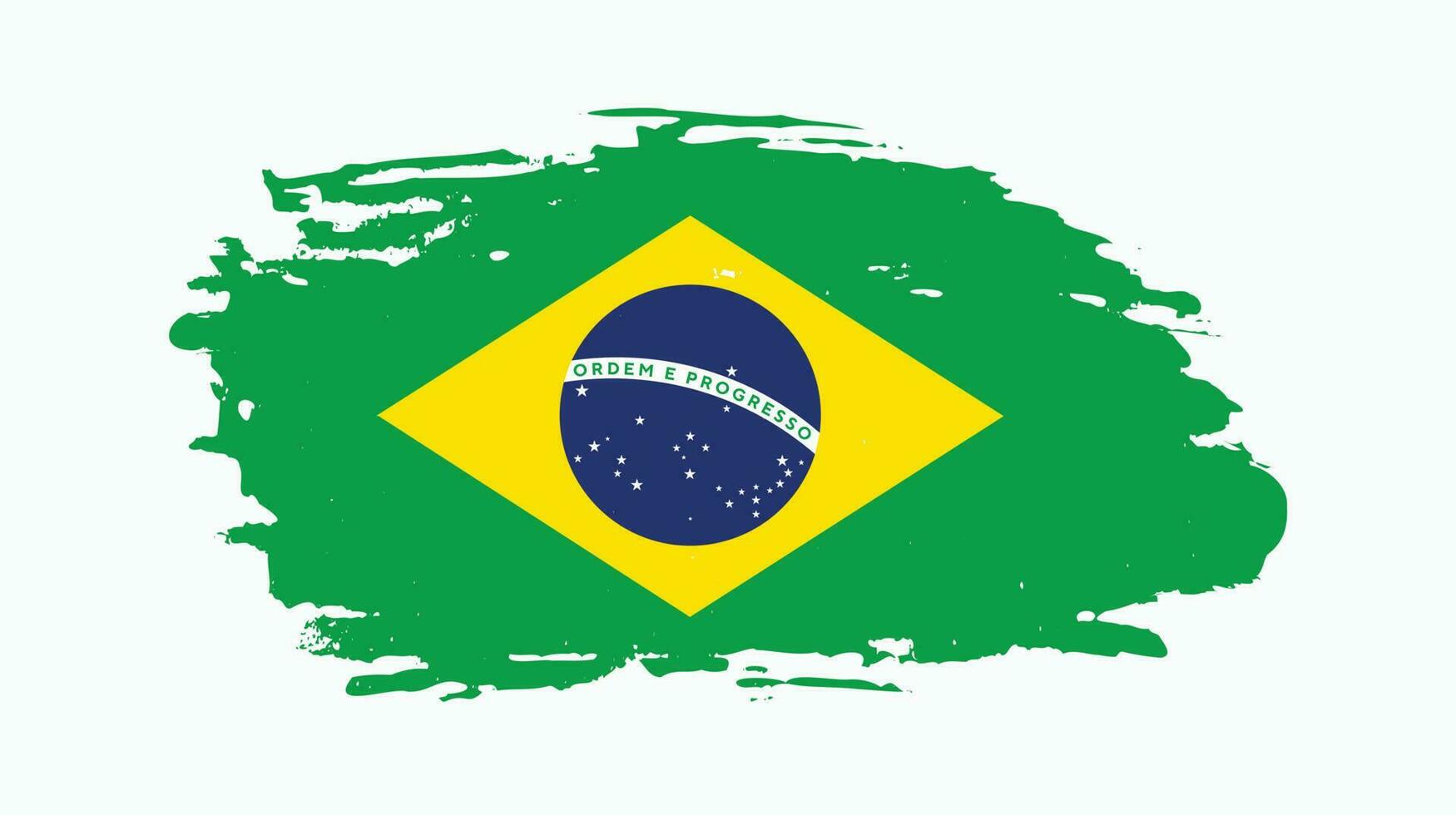 vetor de bandeira do brasil de textura grunge vintage angustiado