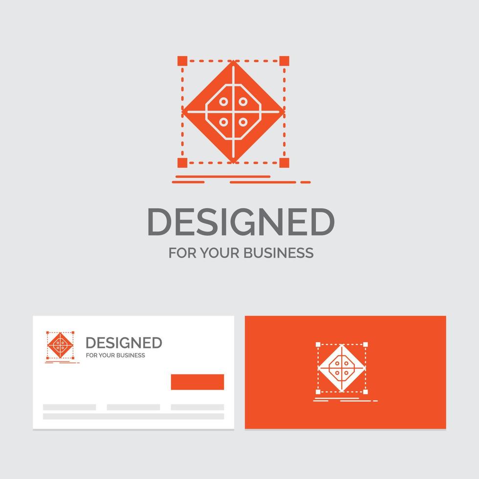 modelo de logotipo de negócios para arquitetura. conjunto. grade. modelo. preparação. cartões de visita laranja com modelo de logotipo da marca. vetor
