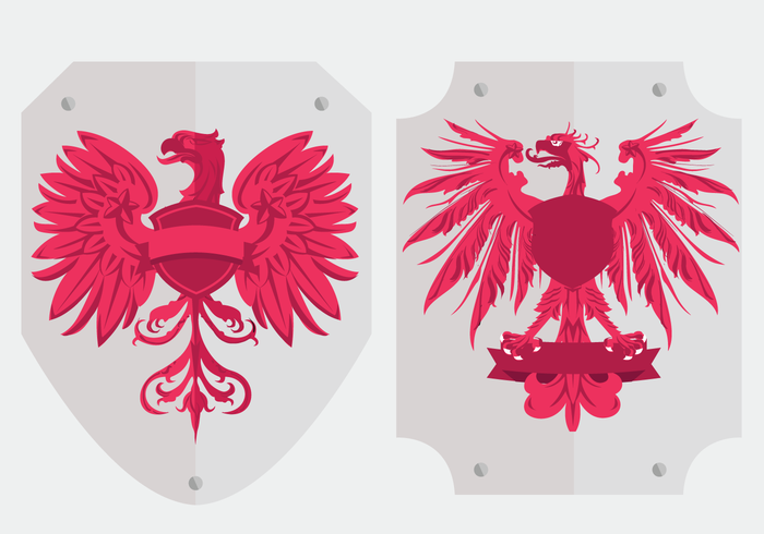 Vetores de escudo do logotipo da águia polonesa