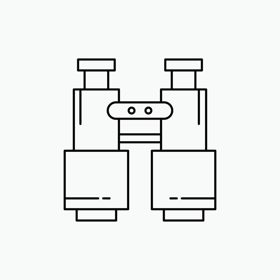 binóculos. achar. procurar. explorar. ícone de linha de acampamento. ilustração vetorial isolada vetor