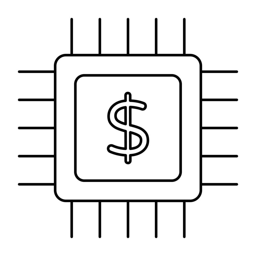 ícone de design moderno do processador financeiro vetor