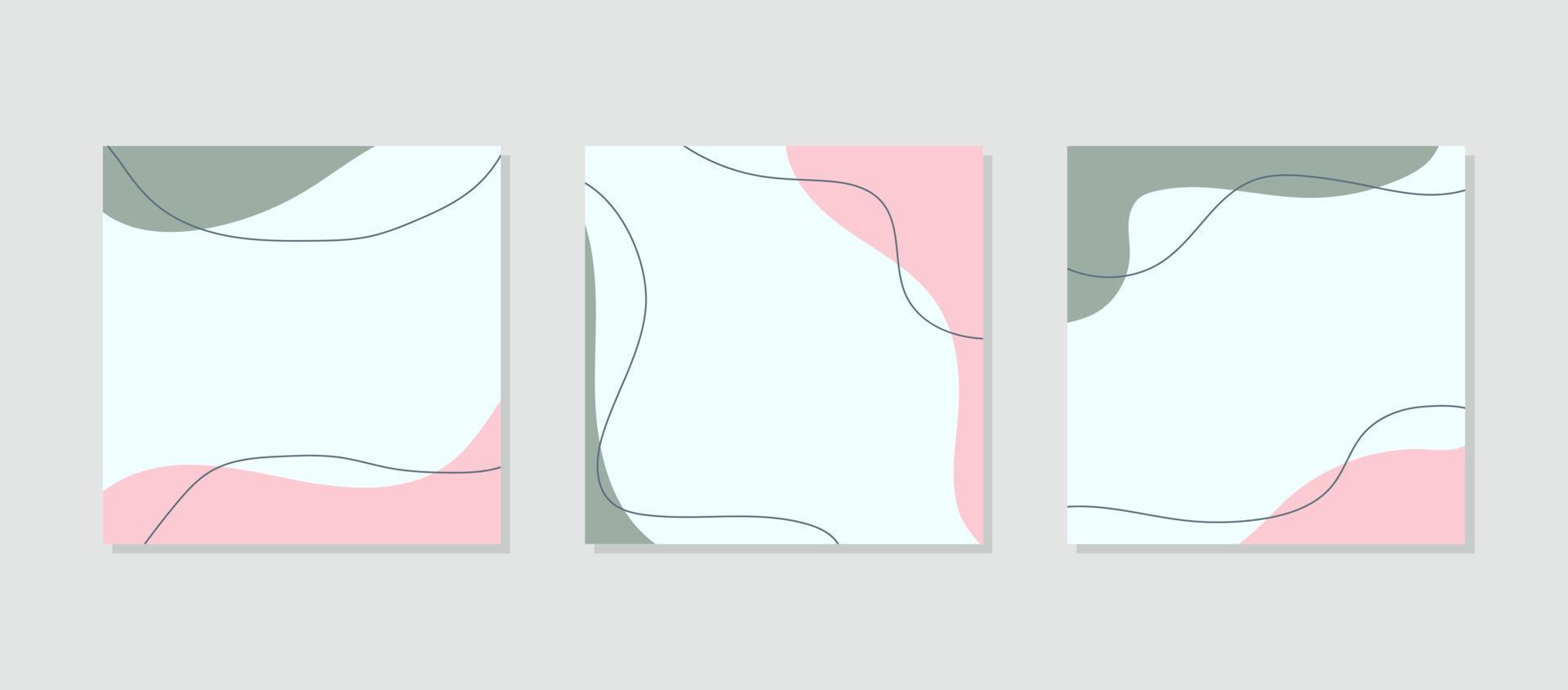 formas abstratas desenhadas à mão e linhas de fundo minimalista vetor