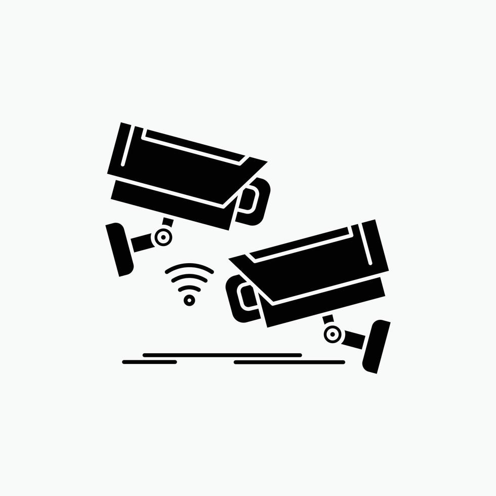 CCTV. Câmera. segurança. vigilância. ícone de glifo de tecnologia. ilustração vetorial isolada vetor