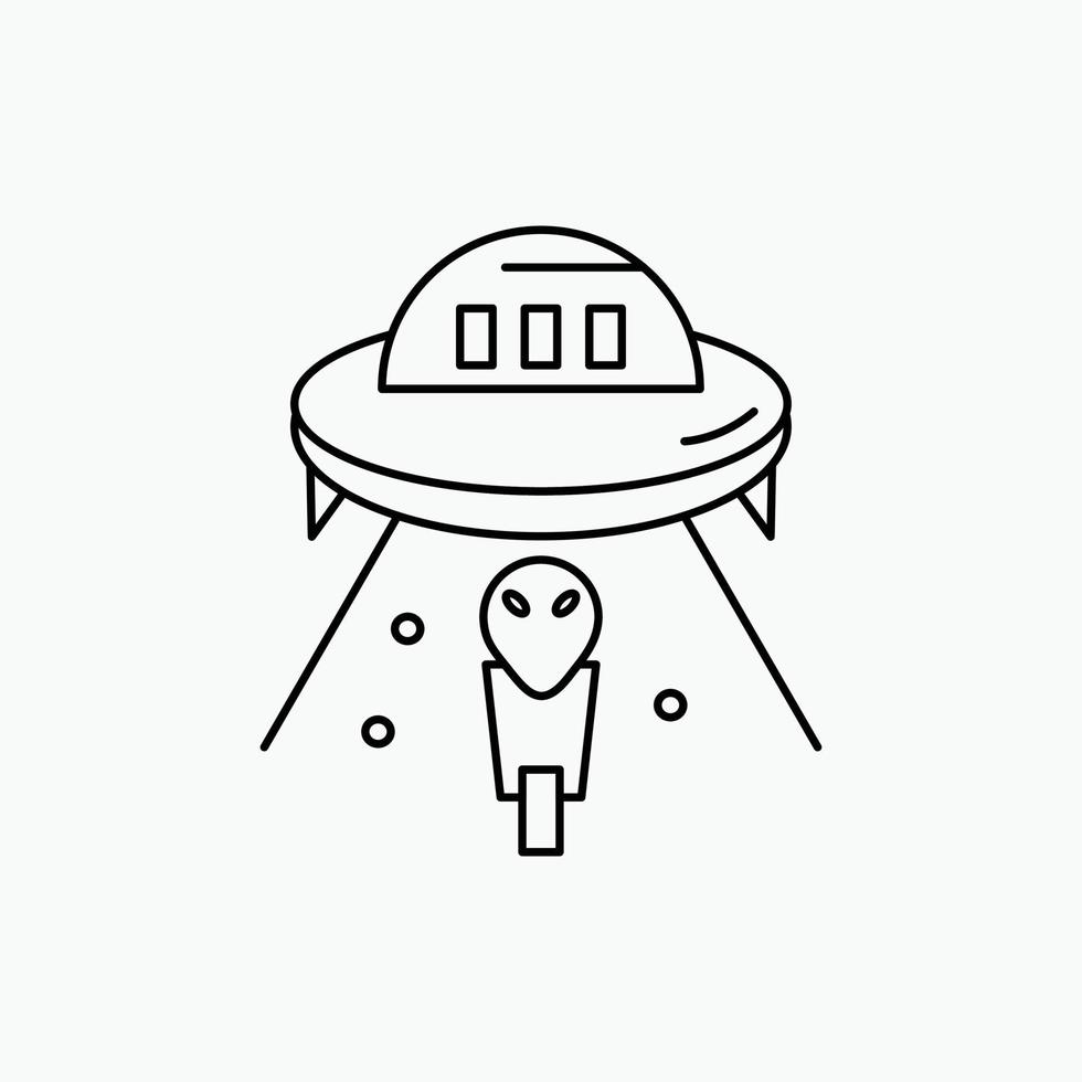 estrangeiro. espaço. ufo. nave espacial. ícone da linha marte. ilustração vetorial isolada vetor