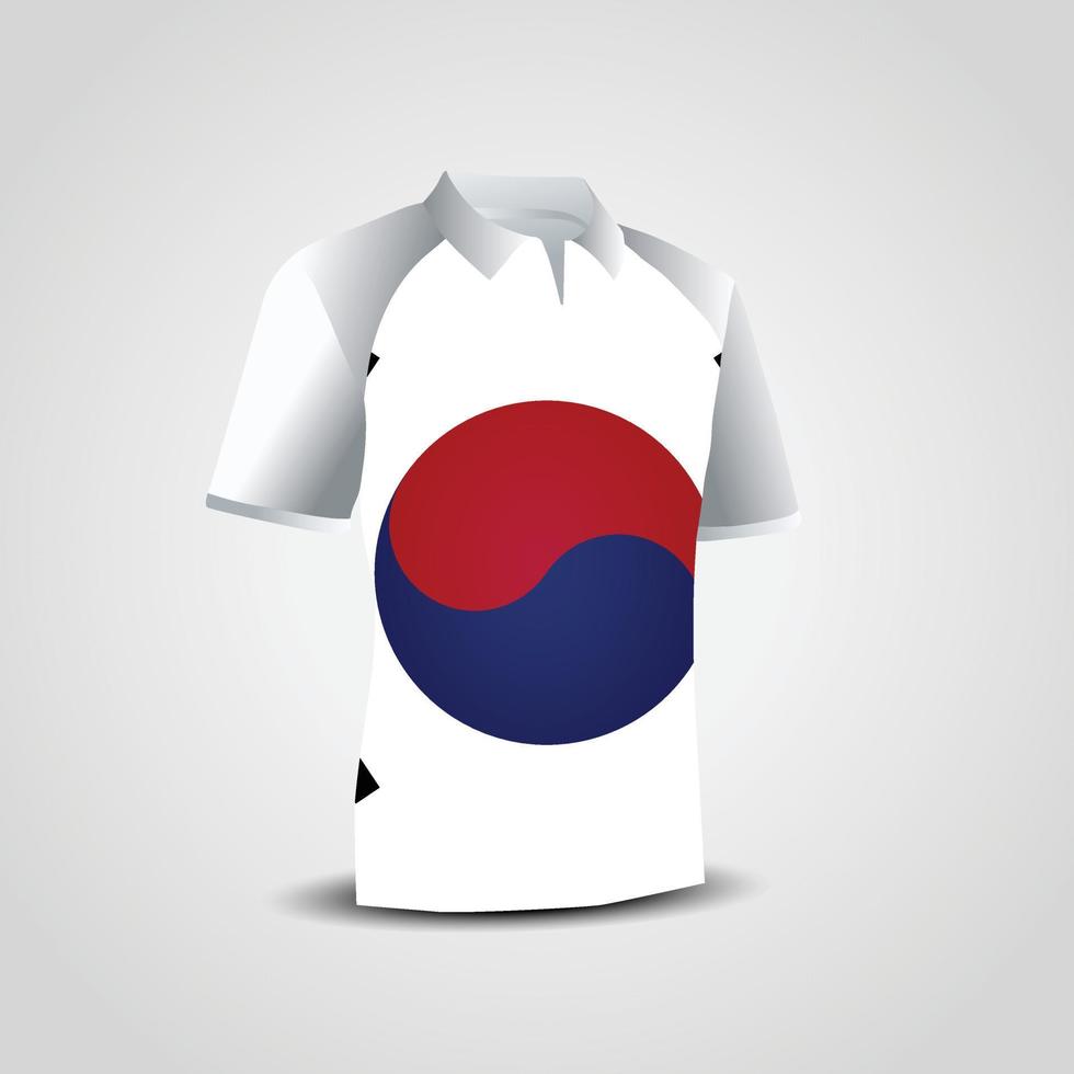 bandeira da coreia do sul na camiseta vetor