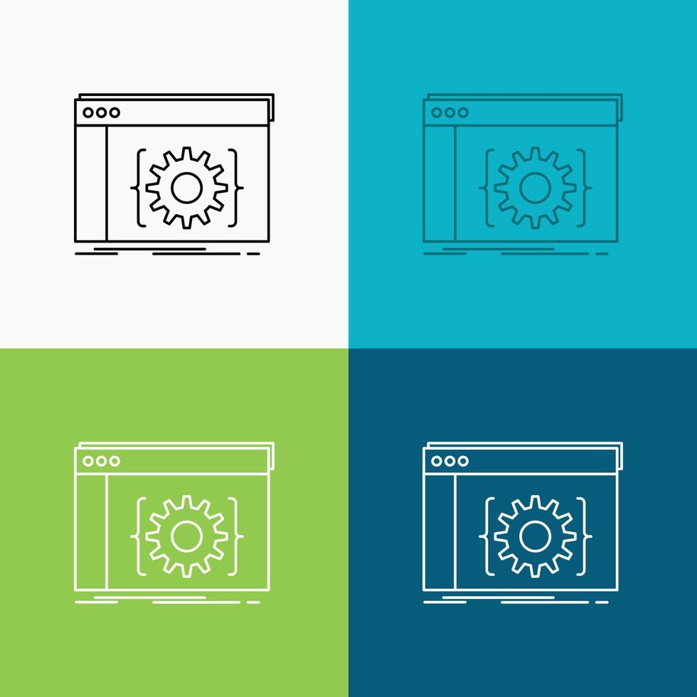 api. aplicativo. codificação. desenvolvedor. ícone de software sobre vários planos de fundo. design de estilo de linha. projetado para web e aplicativo. ilustração vetorial eps 10 vetor